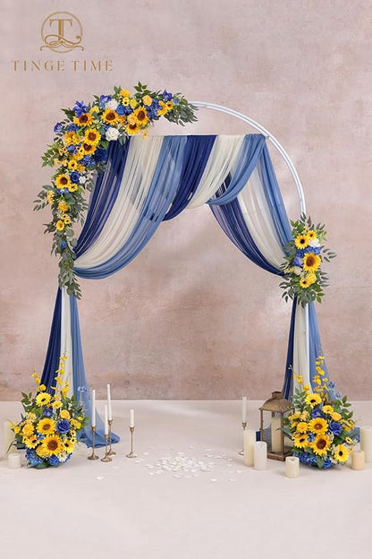 TINGE TIME Artificial Arch Flowers Kit Pack of 5, Wedding Decorations for Reception with Hanging Flowers, Wedding Arch Silk Floral Arrangements Ceremony Backdrop Bridal Shower Outdoor Party Decor
