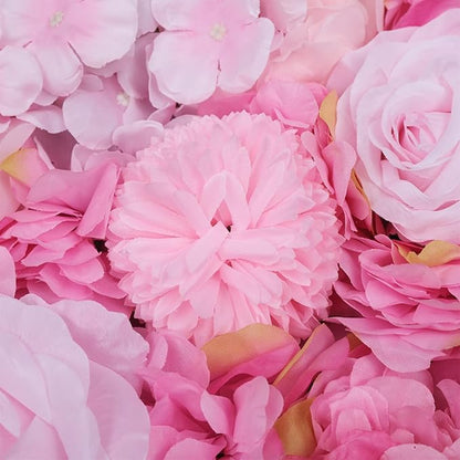Gdrasuya10 6pcs Realistic Flower Wall Background Artificial Flowers Wall Backdrop Panel 3D Silk Rose Fake Flower Wall Panel Banquet Wedding Party Decor, Photography Background 60 x 40 cm