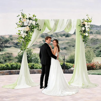 Artificial Wedding Arch Flowers Kit (Pack of 5),2pcs Artificial Hanging Flower Arch Decor,for Wedding Ceremony Arbor Reception Backdrop Rose Floral Party Outdoor Decoration Green