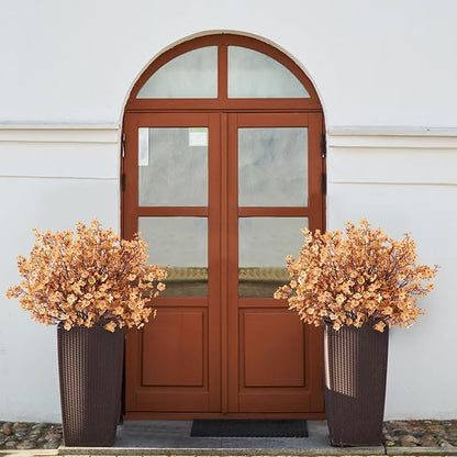 Babys Breath Artificial Flowers, 8 Bundles Real Touch Light Brown Fake Flowers Silk Flowers Bulk for Vase Home Office Wedding Spring Indoor Outdoor Centerpiece Table Decorations