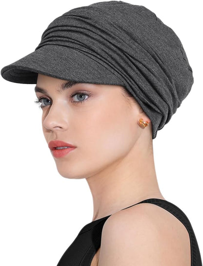 Chemo Headwear Viscose Newsboy Cap for Women Fall and Winter Hats