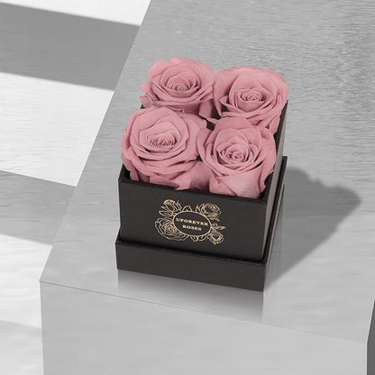 4-Piece Preserved Roses in a Box, Preserved Flowers, Roses Gift for Her, Dusty Pink