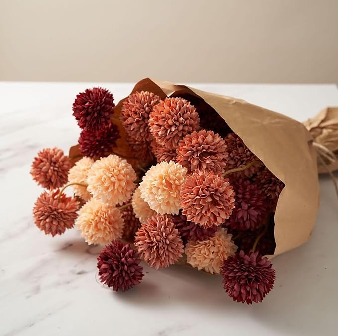 Artificial Hydrangea Flowers Fake Hydrangeas Faux Flowers Bouquet Artificial Plants for Wedding Home Office Decor Excluding vases-（Autumn White 10 PCS）