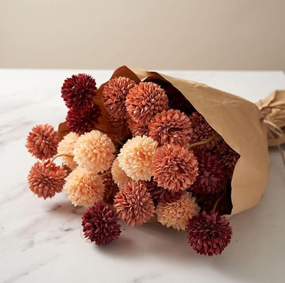Artificial Hydrangea Flowers Fake Hydrangeas Faux Flowers Bouquet Artificial Plants for Wedding Home Office Decor Excluding vases-（Bright Red 10 PCS）