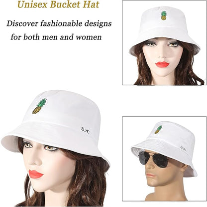 ZLYC Unisex Fashion Embroidered Bucket Hat Summer Fisherman Cap for Men Women