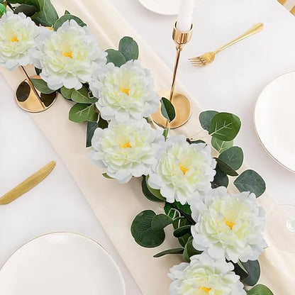 20pcs 5" Artificial Flower Peonies, Silk Peonies with 6" Stems, Flowers Suitable for Wedding Bouquets, Home Party Decoration (Milk White)