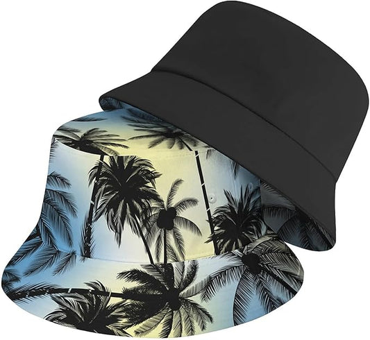 Bucket Hat for Women Men Unisex Sun Cap Packable Outdoor Fisherman Hat Headwear,Reversible Double-Side-Wear