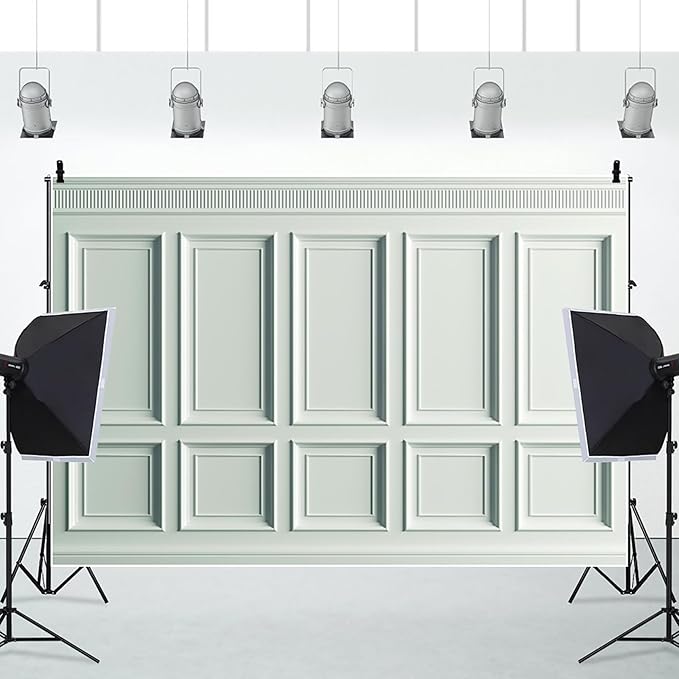 AOFOTO Vintage Room Inside Backdrop Classic French Frame Light Green Walls Photo Background for Wedding Bridal Shower Party Banner Home Headboard Decor Wall Photo Studio Booth Props 6x4ft