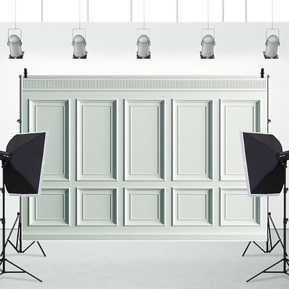 AOFOTO Vintage Room Inside Backdrop Classic French Frame Light Green Walls Photo Background for Wedding Bridal Shower Party Banner Home Headboard Decor Wall Photo Studio Booth Props 6x4ft