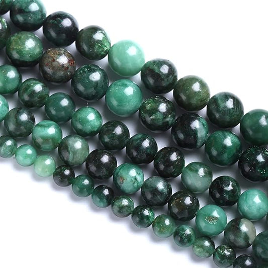6mm 59pcs Natural Green Emerald Mica Crystal Gemstone Beads for Jewelry Making DIY Bracelet