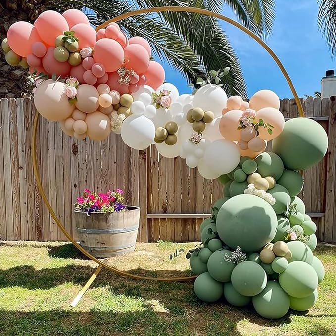 Togvu Blush Pink Balloons Different Sizes, 123 Packs Boho Pink Balloons, Pack of 18 12 10 5 Inch Retro Pink Balloons Garland Arch Kit for Boho Birthday Baby Shower Wedding Party Decoration