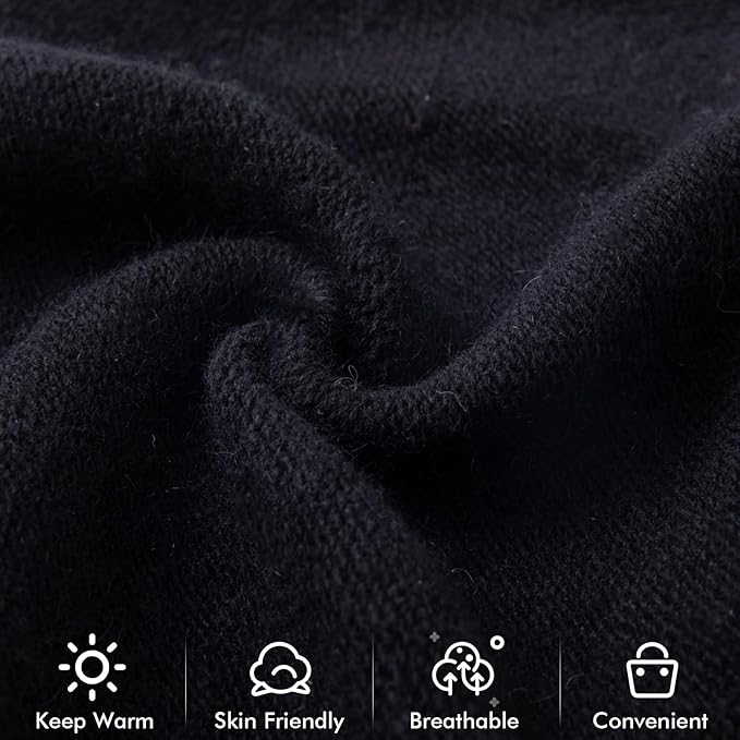 QUEENFUR Knit Slouchy Beanie Hats for Women Cashmere Ski Cap Knitted Wool Soft Warm Winter Hat