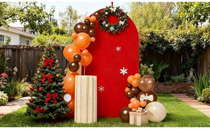 6FT Red Arch Cover, 6FT Red Arch Backdrop Cover for Wedding Party Birthday Decor, Christmas Arch Cover Backdrop Covers for Festival Decoration