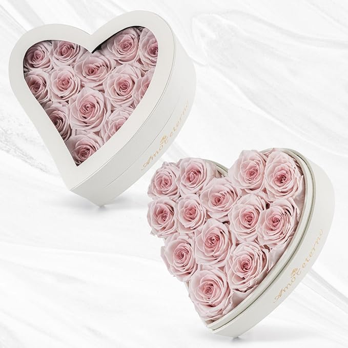 Flower, Forever Roses in A Box, Fresh Flowers, Birthday Gifts for Her, Women, Mom, Girlfriend, Wife, Grandma,Cream Forever Roses