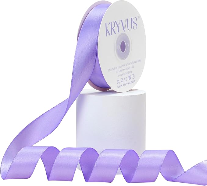 Lilac Satin Ribbon, Double Faced 7/8 Inch X 25 Yards Lilac Ribbon, Premium Satin Ribbon for Gift Wrapping, Crafts, Hair Bow Making, Sewing, Flower Bouquet, Wedding Party Decor