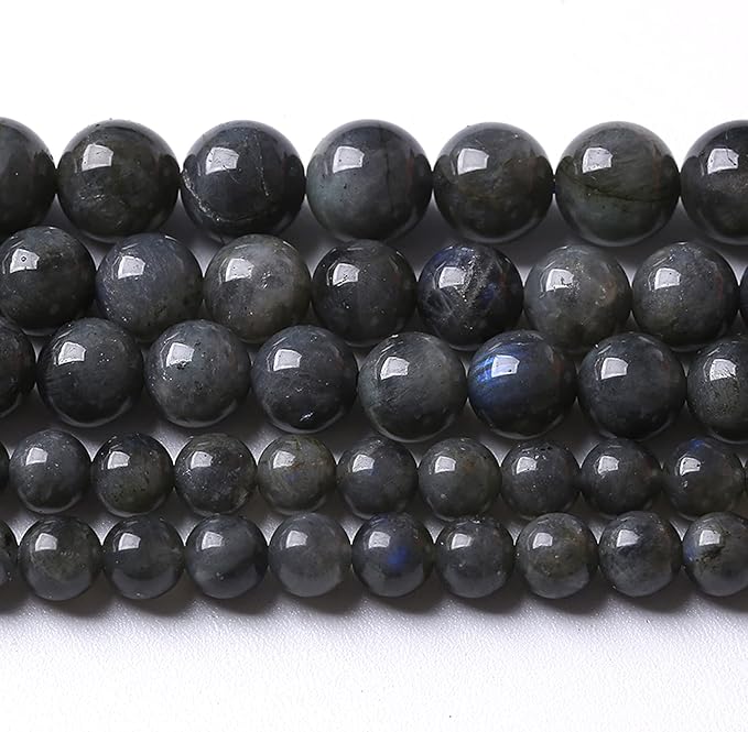 6MM 60PCS Natural Stone Black Labradorite Beads Crystal Loose Beads for Jewelry Making DIY Bracelet