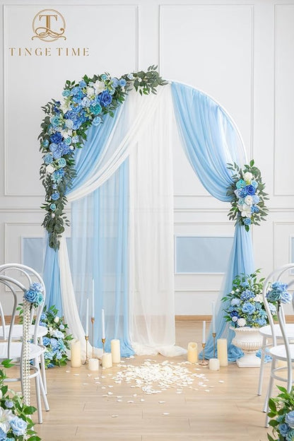 TINGE TIME Artificial Arch Flowers Kit Pack of 5, Wedding Decorations for Reception with Hanging Flowers, Wedding Arch Silk Floral Arrangements Ceremony Backdrop French Country Outdoor Party Decor