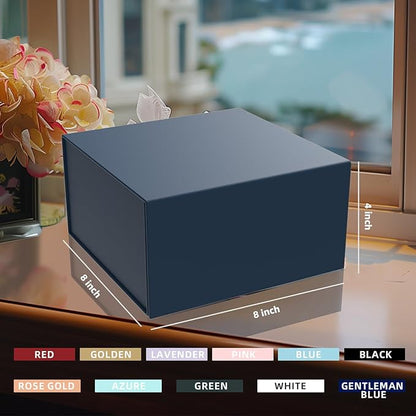Gift Box 8x8x4 Inch with Magnetic Closure Lid Gift Boxes For Presents,Bridesmaid Gifts Box,Birthday Gift box,Luxury for Gift Packaging, Magnetic Gift Box for Wrapping Gifts(Gentleman Blue)