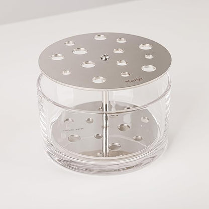 Ikebana Vase – Round Medium, Stainless Steel Stand, Luxury Modern Decorative Vase for Home, Table Centerpiece, Office