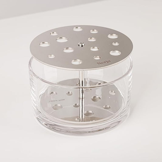 Ikebana Vase – Round Medium, Stainless Steel Stand, Luxury Modern Decorative Vase for Home, Table Centerpiece, Office