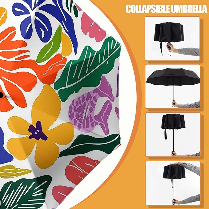 Small Compact Travel Automatic Folding Umbrella for Women, Portable Lightweight, Rain, Wind, UV Sun Shade