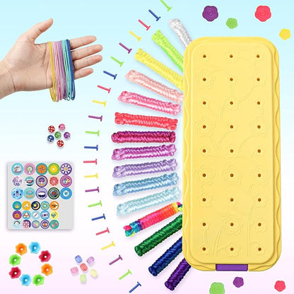 DDAI Friendship Bracelet Making Kit for Girls - DIY Arts and Crafts Toys for 6 7 8 9 10 11 12 Years Old, Cool Bracelet String Making Kits for Travel Activity, Best Birthday Gifts for Teen Girls