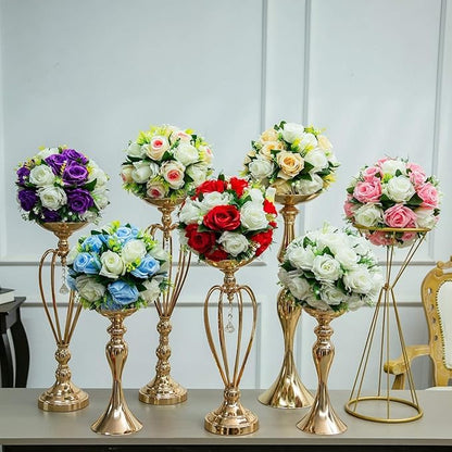 Sziqiqi Pack of 10 Fake Flowers, Silk Rose Flowers, Suit for Wedding/Party Centerpiece Road Lead Flower Rack Decorations, 10 Pieces