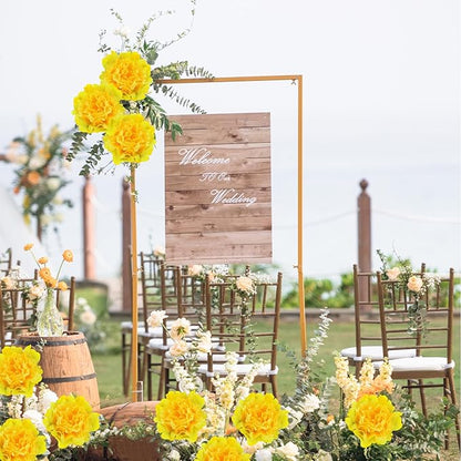 20pcs 5" Artificial Flower Peonies, Silk Peonies with 6" Stems, Flowers Suitable for Wedding Bouquets, Home Party Decoration (Yellow)