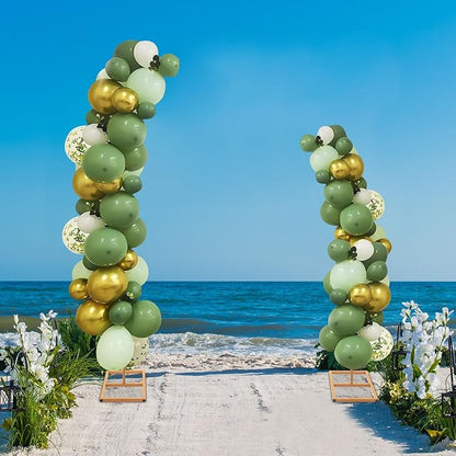 Metal Arch Backdrop Stand, 2 set Gold Metal Curved Top Wedding Arch Frames, Flower Arch Door Floral Decorations for Wedding Birthday Party Anniversary Ceremony