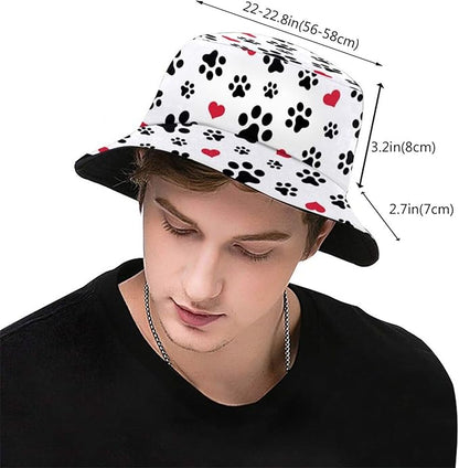 Bucket Hat for Women Men, Summer Print Hat Travel Packable Sun Cap Outdoor Hat for Women and Men