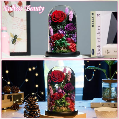 Preserved Roses,Forever Fresh Flowers 7.48in,Gift for Women,Mom,Grandma,Wife,Girlfriend,Sister,and Daughter Perfect for Birthday,Mother’s Day,Valentine’s Day (Mystic Purple2)