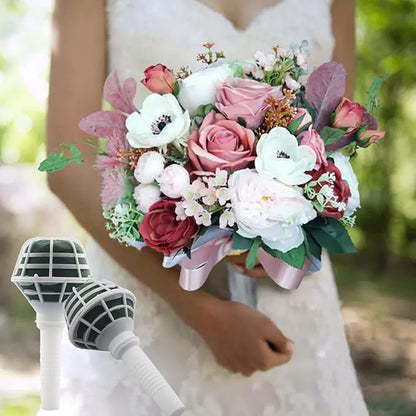 Arlai Box of 4 Bride Wedding Flower Bouquet Holder Foam Floral Handle Bouquet Holder Large for Bride Faux Flowers, Handheld Flowers Decoration with 100 Pieces Flower Bouquet Pins