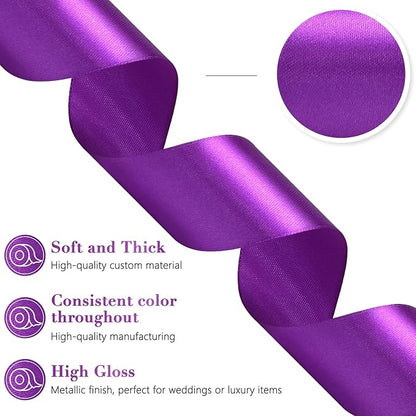 Purple Ribbon 1-1/2 Inch, 60 Yards Purple Satin Ribbon for Gift Wrapping, Fabric Ribbon for Flower Bouquet Crafts Wedding Christmas Halloween