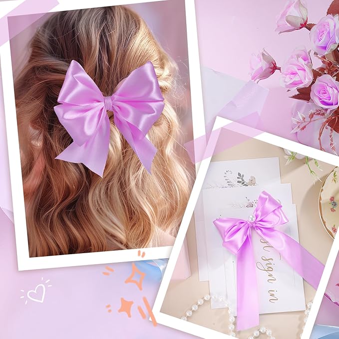 Lilac Ribbon 1 1/2 Inch 60 Yards Lilac Satin Ribbon for Gift Wrapping Bows Crafts Flower Bouquet Wedding Birthday Party Christmas Decorations