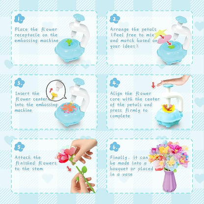 Kufanda Arts and Crafts for Kids 4-6, Toddler & Creative Fabric Flower Bouquets Toys for 4-8 Year Old Kids, Ideal Christmas Gifts for Granddaughters & Craft Lovers, Educational Fun DIY Activity Set
