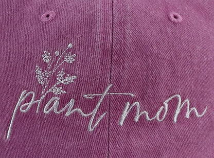 Kahhrepa Plant Mom Hat for Women, Funny Adjustable Cotton Embroidered Gardening Mama Baseball Cap