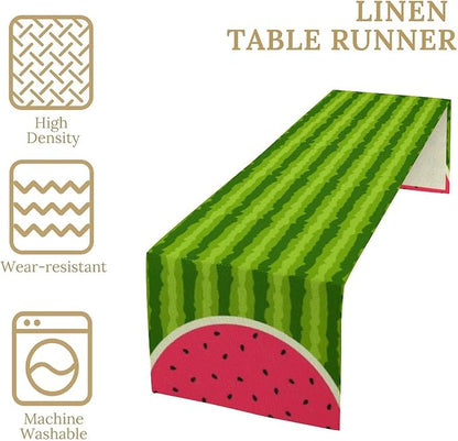 Watermelon Table Runner,Summer Fruit Tropical Birthday Party Decoration Dining Room Home Kitchen Table Decor 13 x 120Inches