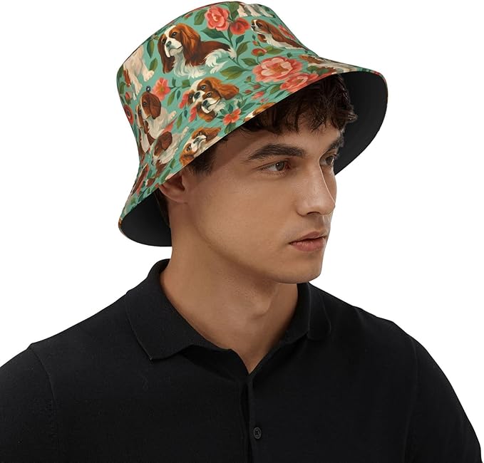 Christmas Navy Blue Tree Bucket Hat Novelty Sun Hats Trendy Fisherman Cap for Men and Women