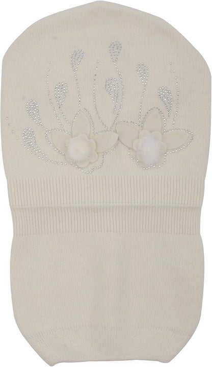 ZLYC Women Floral Slouchy Beanie Hat Double Layer Winter Knit Skull Cap