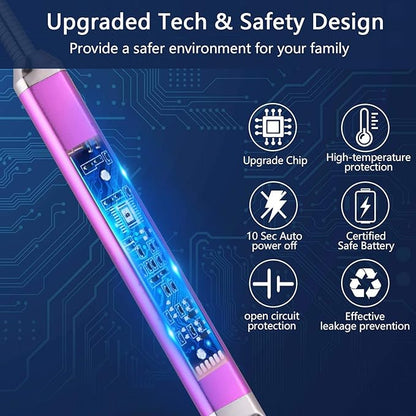 MEIRUBY Electric Candle Lighter, Birthday Christmas Stocking Stuffers Gifts for Women Mom Men Wife Sister, USB Arc Rechargeable Windproof Long Lighter for Candle BBQ Housewarming Gift Idals