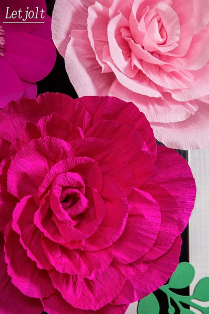 Letjolt Giant Paper Flowers Decoration for Wall 3D Artificial Flowers Wedding Backdrop Handcrafted Rose for Baby Shower Bridal Shower Nursery Wall