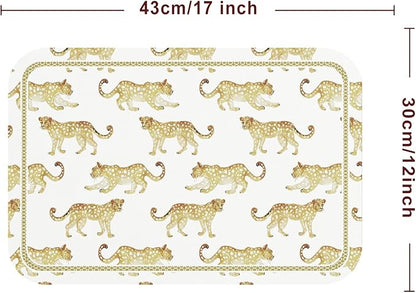 patdrea Animal Print Rectangular PVC Placemats, Pack of 6, Waterproof Insulation, Soft and Durable, Suitable for Dining Table, Kitchen and Coffee Table Decoration,12"*17"
