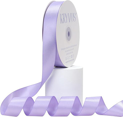 Premium Double Faced Satin Polyester Ribbon, 1 Inch X 50 Yards, Lavender, Perfect for Gift Wrapping, Crafts, Wedding Decor