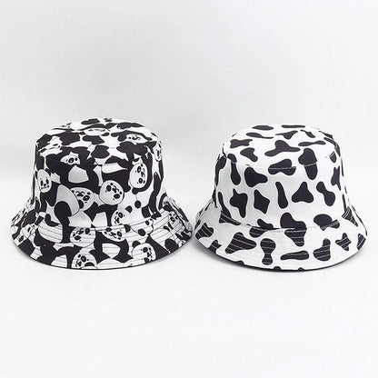 Mashiaoyi Unisex Print Double-Side-Wear Reversible Bucket Hat