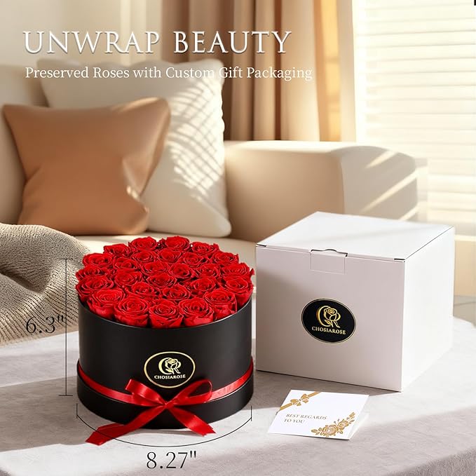 Flowers Forever Preserved Roses, 27 Preserved Flowers for Delivery Women Birthday Gifts for Mom Wife Grandma Preserved Rose Forever in Box for Her Mother Anniversary Birthday Gift for Women