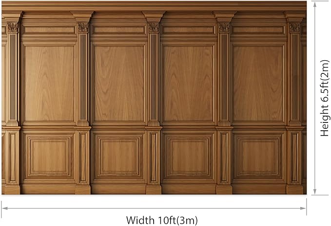 AOFOTO Vintage Room Inside Backdrop Classic French Frame Light Brown Walls Photo Background for Wedding Bridal Shower Party Banner Home Headboard Decor Wall Photo Studio Booth Props 10x6.5ft