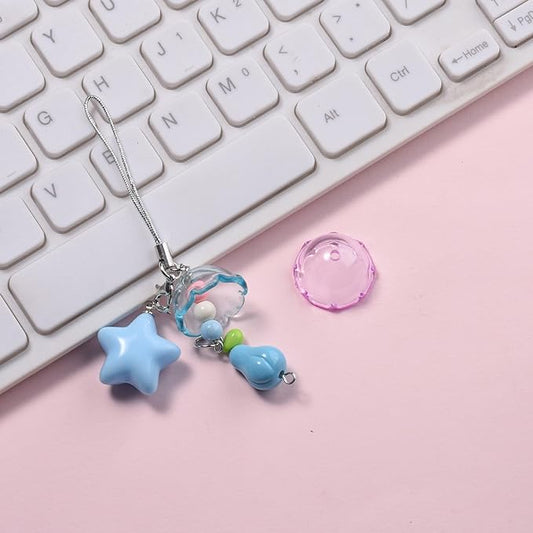 80Pcs Acrylic Clear Flower Bead Caps for Jewelry Making, Transparent Bell Charms, Semi-Round Floral Beads Bulk with Wavy Edge, Jellyfish Beads for Wind Chimes DIY Craft Key Chains-13 * 22mm