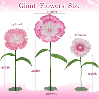 Giant Paper Flowers - Pink Mixed Large Paper Flowers Giant Flowers for Decoration for Birthday Party Outdoor Banquet Event Home