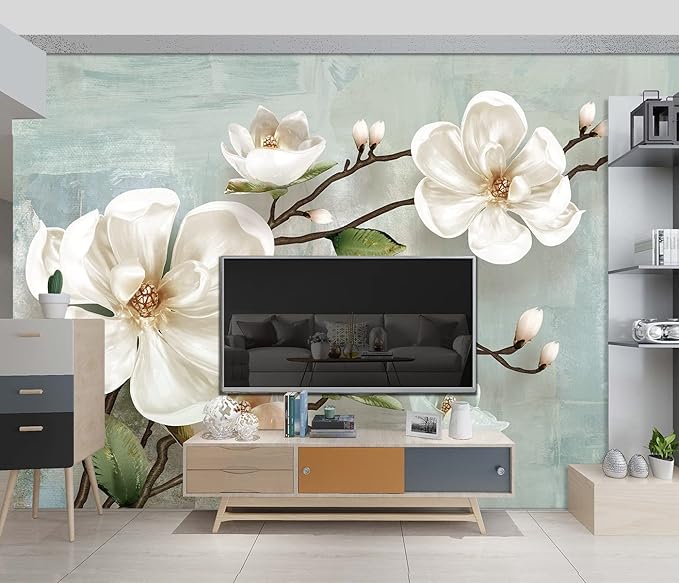 Beautiful 3D Floral Wallpaper Bedroom Modern Flowers murals Trendy Office Decorative Living Room tv Background Large Wall Mural - 183"x120" Not Peel and Stick