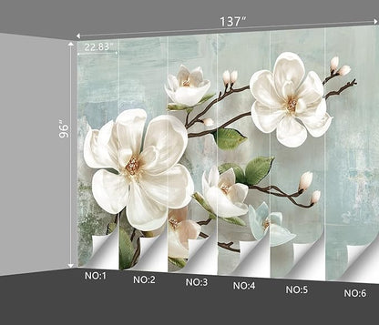 Beautiful 3D Floral Wallpaper Bedroom Modern Flowers murals Trendy Office Decorative Living Room tv Background Large Wall Mural - 137"x96" Not Peel and Stick